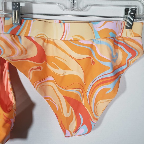 Beach Joy Peach Bikini Retro 60s GoGo Sz M 2 Piece Swimsuit - Picture 3 of 7